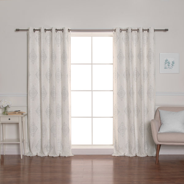 Best Home Fashion, Inc. Royal Medallion Linen Blend Blackout Curtain